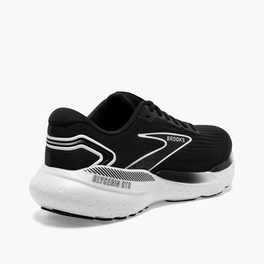 Chaussures Running Route Brooks Glycerin GTS 21 Noir Grise Blanche Homme | EHA-4742447